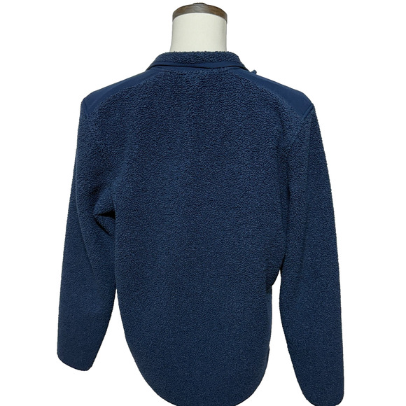 Under Armour Golf Sweater Large Blue Fleece Pile Half Snap T Pullover Loose Fit - Picture 2 of 12